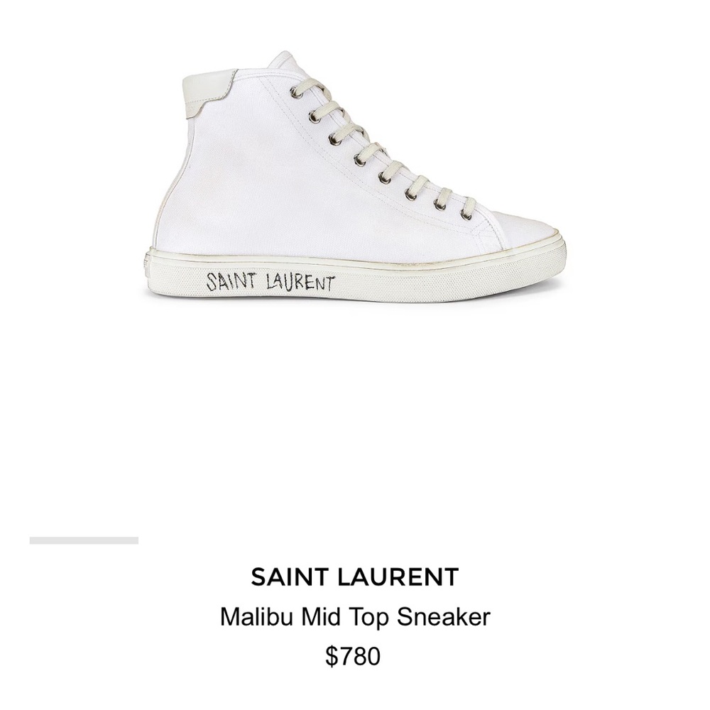 Saint Laurent Malibu Mid Top Sneakers